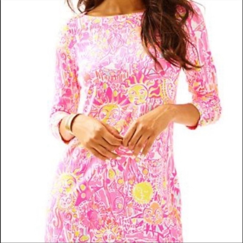 Lilly Pulitzer Pink Yellow Sun Sophie Dress UPF 50- perfect for summertime!!
